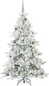 vidaXL Τεχνητό Χριστουγεννιάτικο Δέντρο με Άξονα με βάση Λευκό 180 cm