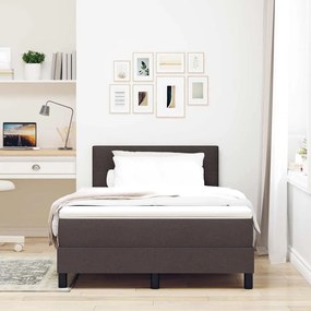 vidaXL Κρεβάτι box spring με στρώμα Σκούρο Καφέ 120 x 200 cm ύφασμα