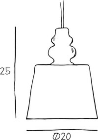 Κρεμαστό Φωτιστικό Pollish Ø20cm Φιμέ