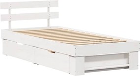 vidaXL Σκελετός Κρεβατιού Λευκό 100 x 200 cm Στερεά ξυλεία πεύκου