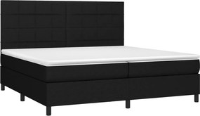 vidaXL Κρεβάτι Boxspring με Στρώμα Μαύρο 200x200 εκ. Υφασμάτινο
