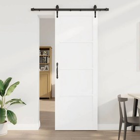 vidaXL Συρόμενη Πόρτα Λευκό 83 x 232 εκ. Μασίφ ξύλο πεύκου