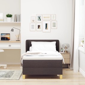 vidaXL κρεβάτι Box Spring με στρώμα  καφέ 80x200 εκ. ύφασμα