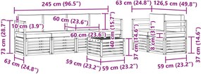vidaXL Σειρά Καναπέ Εξωτερικού 7 pcs Λευκό και Κρεμ Πολυεστέρας