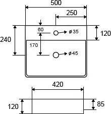 Karag LT 2173-S 50x42 - Επιτραπέζιος νιπτήρας