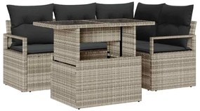 vidaXL Σετ Καναπέ Κήπου 5 pcs Ανοιχτό γκρι 100 x 55 x 73 εκ