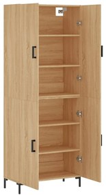 vidaXL Ντουλάπι Sonoma δρυς 69,5 x 34 x 180 εκ. από Επεξεργασμένο Ξύλο