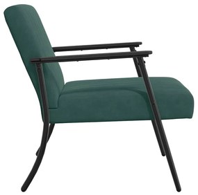 vidaXL Πολυθρόνα Σκούρο Πράσινο 59 x 75 x 78 εκ Βελούδο