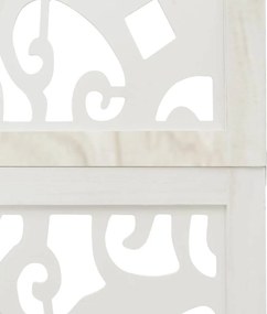 vidaXL Διαχωριστικό Χώρου με 5 Πάνελ Λευκό από Μασίφ Ξύλο Παυλώνιας