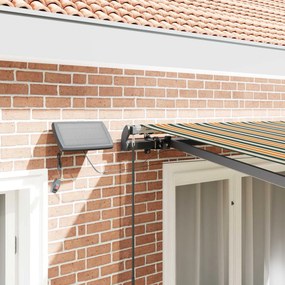 vidaXL Χειροκίνητη τέντα με ηλιακό LED 3 x 2,5 m
