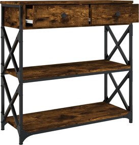 vidaXL Τραπέζι Κονσόλα Καπνιστή Δρυς 75x28x75 εκ. Επεξεργ. Ξύλο