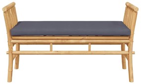 vidaXL Παγκάκι κήπου με μαξιλάρι Καφέ 110 x 38 x 65εκ Μπαμπού