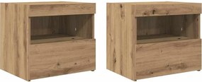 vidaXL Κομοδίνο 2 τεμ. Artisan Oak 50 x 40 x 45 cm Επεξεργασμένο Ξύλο