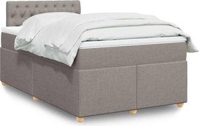 vidaXL Κρεβάτι Boxspring με Στρώμα Taupe 120x190 εκ. Υφασμάτινο