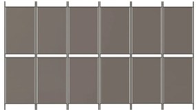 vidaXL Διαχωριστικό Δωματίου με 6 Πάνελ Ανθρακί 300x180 εκ. από Ύφασμα