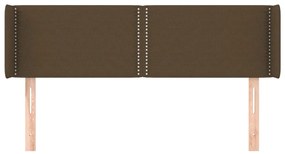 vidaXL Κεφαλάρι με Πτερύγια Σκούρο Καφέ 147x16x78/88 εκ. Υφασμάτινο