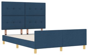 vidaXL Κρεβάτι Μπλε 160x200 εκ. Υφάσματος