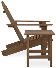 vidaXL Καρέκλα Κήπου Adirondack Καφέ με Τραπέζι από Μασίφ Ξύλο Ελάτης