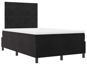 vidaXL Κρεβάτι με ελατήρια με στρώμα Μαύρο 120 x 200 cm Βελούδο