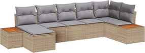 vidaXL Σετ Καναπέ Κήπου 8 pcs Μπέζ και Ανοιχτό Γκρι Πολυρατάν
