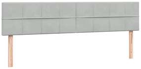 Κρεβάτι Boxspring με Στρώμα Ανοιχτό Γκρι 180x210 εκ. Βελούδινο - Γκρι