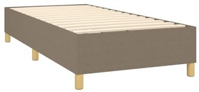 VidaXL Κρεβάτι Boxspring με Στρώμα & LED Taupe 90x200 εκ. Υφασμάτινο