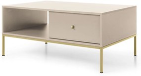 Lh-homefurniture Τραπεζάκι Mono Μπεζ + Χρυσό 103x46x68cm P_MNBz_40_G