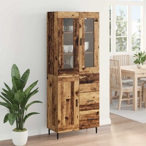 vidaXL Highboard 2 pcs Παλιό Ξύλο 69,5 x 34 x 180 εκ.