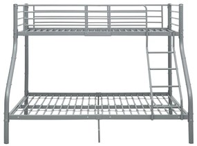 vidaXL Πλαίσιο Κουκέτας Γκρι 140x200 εκ. / 90x200 εκ. Μεταλλικό