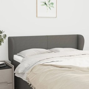 Κεφαλάρι με Πτερύγια Σκούρο Γκρι 147 x 23 x 78/88εκ. Υφασμάτινο 3116863