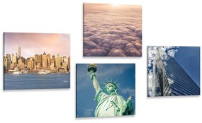 Σετ εικόνων Νέα Υόρκη σε μοναδικά χρώματα - 4x 60x60