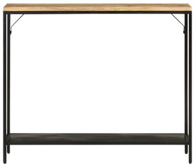 vidaXL Τραπέζι Κονσόλα 90x30x75 εκ. Μασίφ Ακατ. Ξύλο Μάνγκο/Σίδηρο