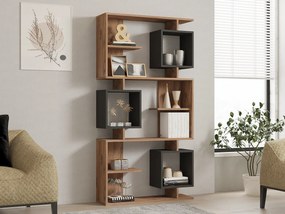 Βιβλιοθήκη Πεύκο Atlantic / Ανθρακί ICARDI 90x24,6x171,9