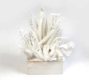 Τεχνητό Παχύφυτο Σε Γλάστρα MAP235K4 20x20x45cm White Espiel Polyethylene