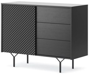 Μπουφές Με Συρτάρια Raven 97x38x83cm Anthracite Melamine, Metal