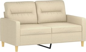 vidaXL Σετ Σαλονιού 2 Τεμαχίων Κρεμ Υφασμάτινο με Μαξιλάρια