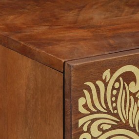 vidaXL Κομοδίνο με συρτάρι καφέ μελί 50 x 33 x 60 εκ Μασίφ ξύλο μάνγκο