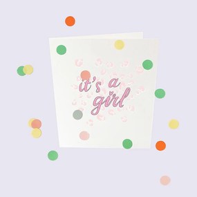 Ευχετήρια Κάρτα Κονφετί It's A Girl GL-BC-10 10x9cm Multi The Gift Label