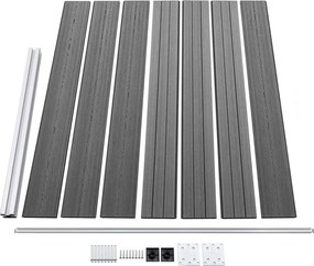 vidaXL Σετ Πάνελ Περίφραξης Γκρι 699 x 146 εκ. από WPC