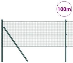 vidaXL Φράχτης με Στήλες. Πράσινο 0.8 x 100 μ Ατσάλι