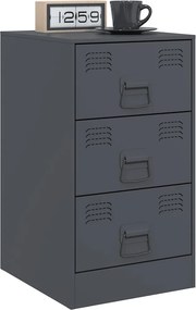 vidaXL Κομοδίνα 2 τεμ. Ανθρακί 34,5x39x62 εκ. από Χάλυβα