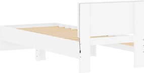 vidaXL Σκελετός Κρεβατιού Λευκό 80 x 200 cm Επεξεργασμένο Ξύλο