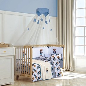 Κουβέρτα Βρεφική 8838 Velour Ivory-Blue Greenwich Polo Club Cradle 110x140cm Πολυέστερ