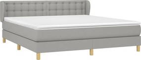 vidaXL Κρεβάτι Boxspring με Στρώμα Αν. Πράσινο 160x200εκ Υφασμάτινο