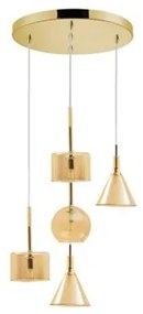 Κρεμαστό Φωτιστικό Ροζέτα 5xG9 Γυαλί Luma Lighting-114-01047-12-amber-Κεχριμπάρι 114-01047-12-amber