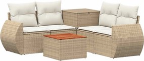 vidaXL Σετ Καναπέ 6 τμχ. Μπεζ και Κρέμ 55 x 55 x 37 εκ