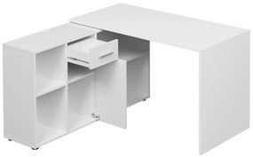 Γωνιακό τραπέζι γραφείου Bristol 122, Με συρτάρια, Γωνιακός, Με πόρτες, Ο αριθμός των θυρών: 1, Αριθμός συρταριών: 1, 75x121x120cm, 43 kg, Άσπρο
