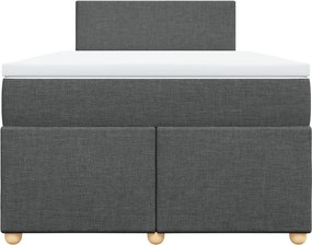 vidaXL Κρεβάτι Boxspring με Στρώμα Σκούρο Γκρι 120x190 εκ Υφασμάτινο