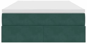 vidaXL Κρεβάτι με αποθηκευτικό χώρο και στρώμα Σκούρο Πράσινο