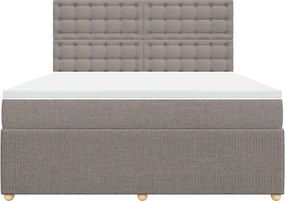 vidaXL Κρεβάτι Boxspring με Στρώμα Taupe 180x200 εκ. Υφασμάτινο